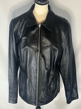 Wilson’s Leather Maxima Vintage Full Zip Weatern Yoke Women’s Leather Jacket XL